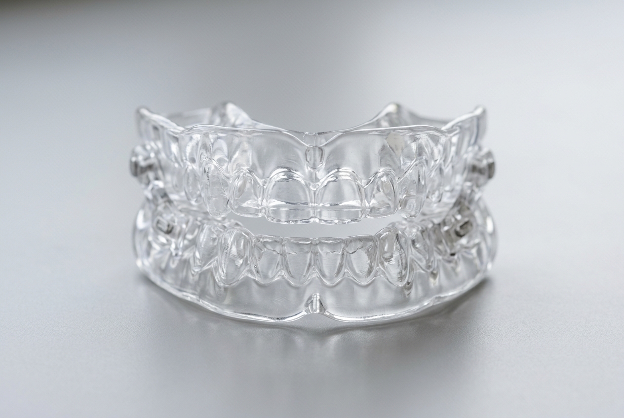 Clear custom snore guard oral appliance